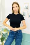 153946 Kisa Kol Dikissiz Crop Tshirt